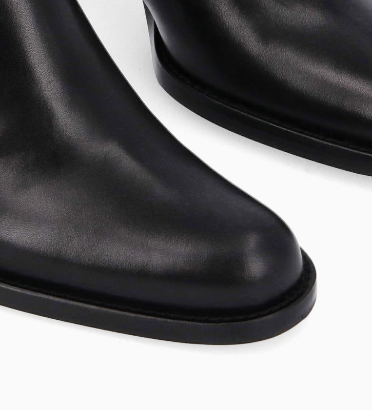 Free Lance Legend 70 Bottine à Talon à Zip Cuir Lisse Brillant Noir