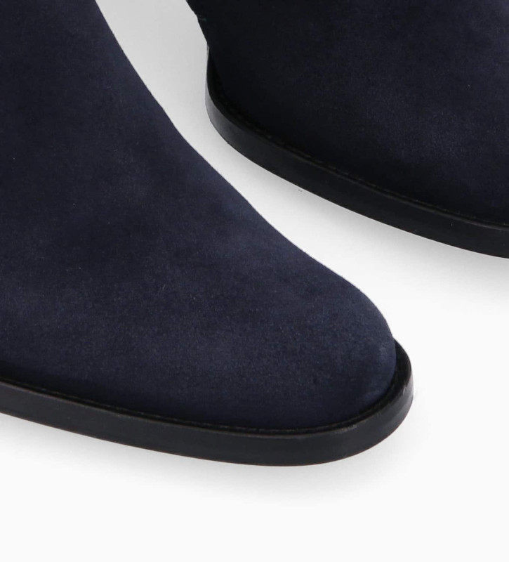 Free Lance Legend 70 Bottine à Talon à Zip Cuir Velours Marine