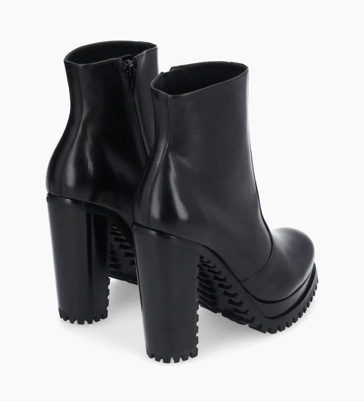 Free Lance Lery 7 Bottine Zippée à Talon Cuir Lisse Noir
