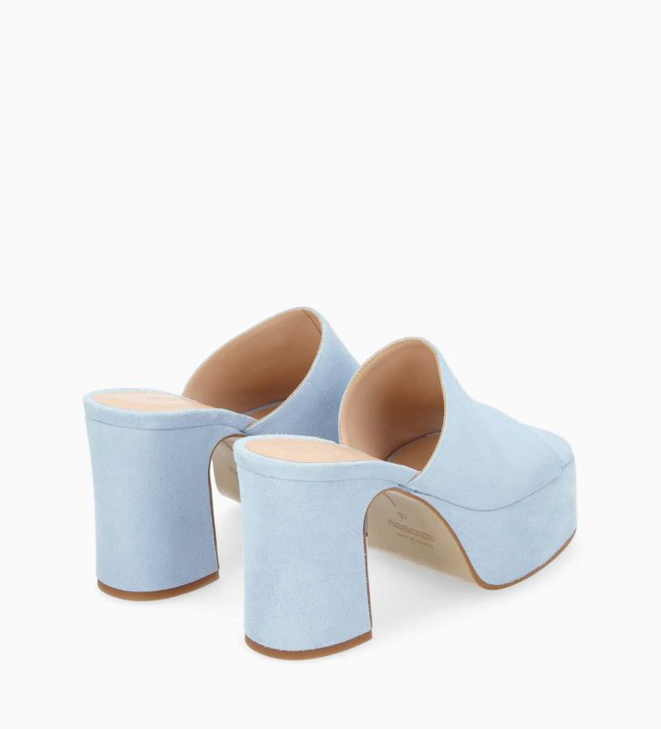 Free Lance Lola 95 Mule à Talon Cuir Cachemire Bleu Ciel