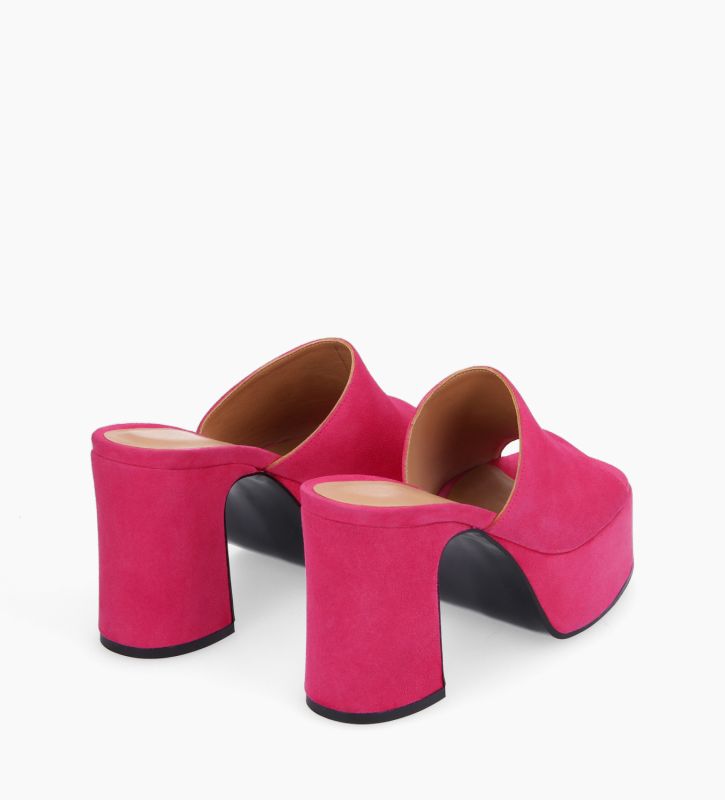 Free Lance Lola 95 Mule à Talon Cuir Cachemire Framboise