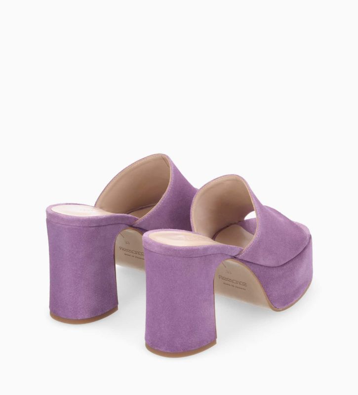 Free Lance Lola 95 Mule à Talon Cuir Velours Améthyste