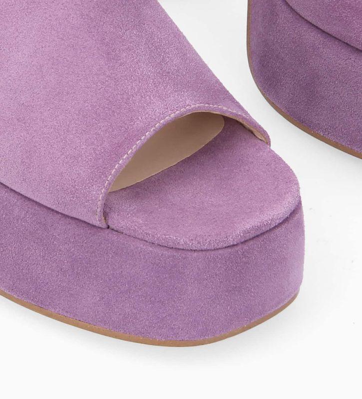 Free Lance Lola 95 Mule à Talon Cuir Velours Améthyste