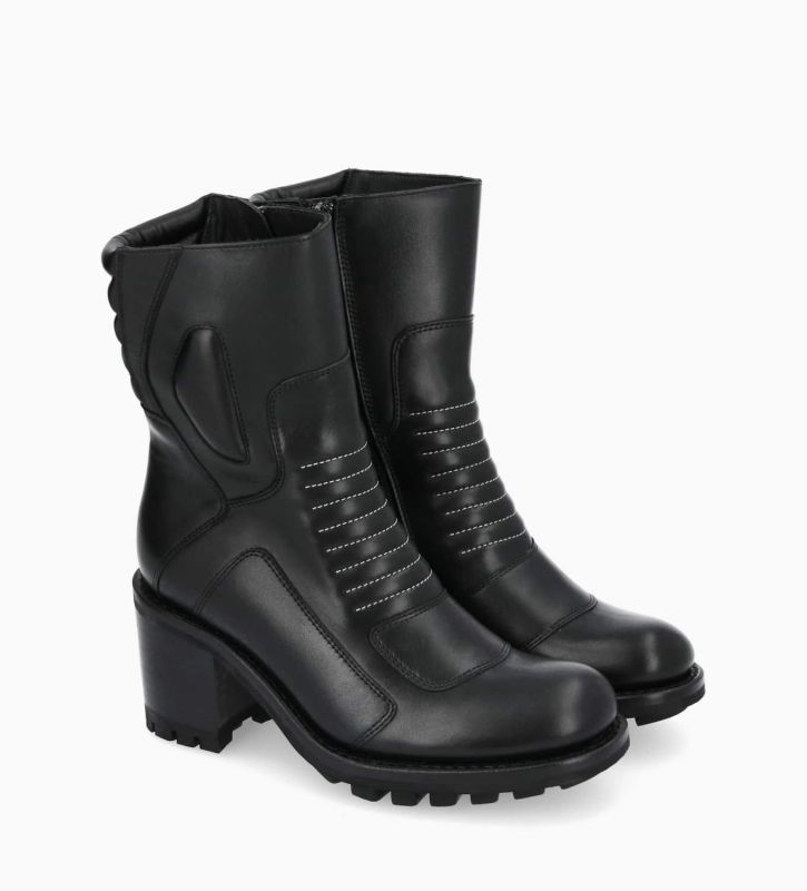 Free Lance Louise 70 Bottine Zippée à Talon Cuir Lisse Noir