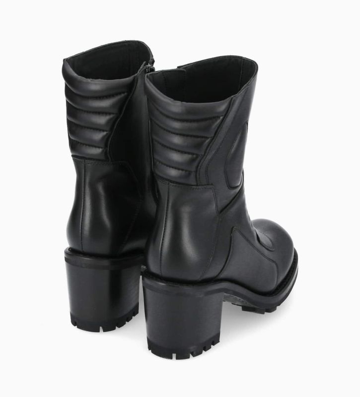 Free Lance Louise 70 Bottine Zippée à Talon Cuir Lisse Noir