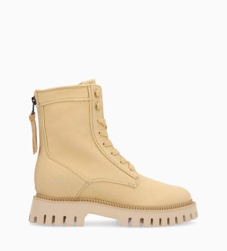 free lance Lucy Boot ranger à lacet Toile coton Camel
