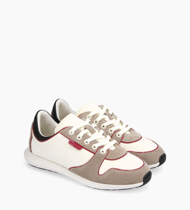 Free Lance Maeve Sneaker Nylon/Cuir Velours/Cuir Verni/Cuir Beige/Rouge/Noisette