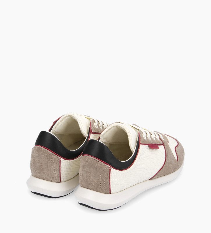 Free Lance Maeve Sneaker Nylon/Cuir Velours/Cuir Verni/Cuir Beige/Rouge/Noisette