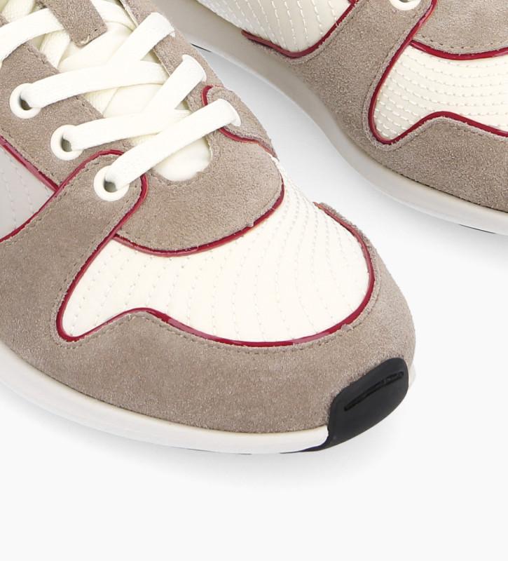 Free Lance Maeve Sneaker Nylon/Cuir Velours/Cuir Verni/Cuir Beige/Rouge/Noisette