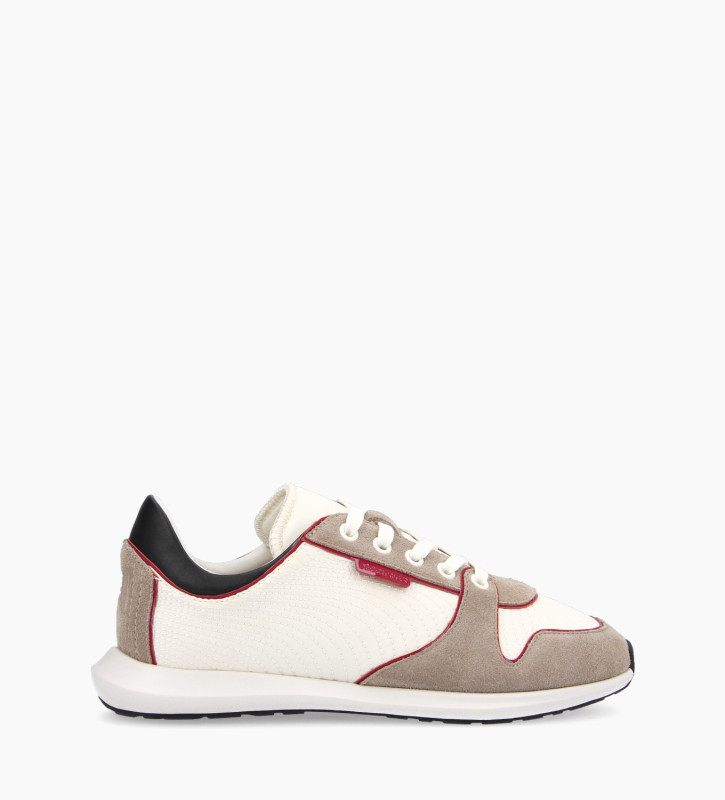 free lance Maeve Sneaker Nylon/Cuir velours/Cuir verni/Cuir Beige/Rouge/Noisette