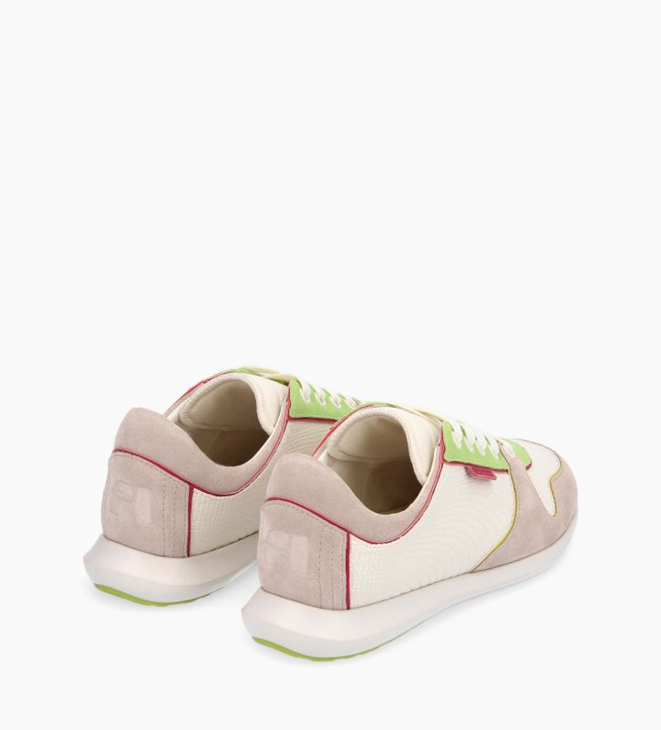 Free Lance Maeve Sneaker Nylon/Cuir Velours/Cuir Verni/Cuir Ecru/Blanc/Vert Pomme/Jaune/Framboise