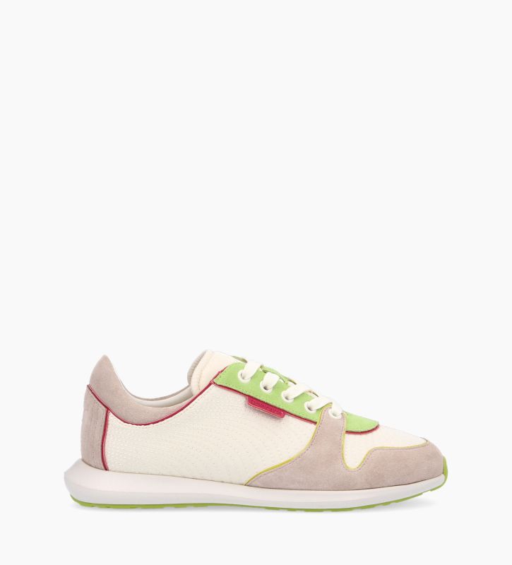 free lance Maeve Sneaker Nylon/Cuir velours/Cuir verni/Cuir Ecru/Blanc/Vert pomme/Jaune/Framboise