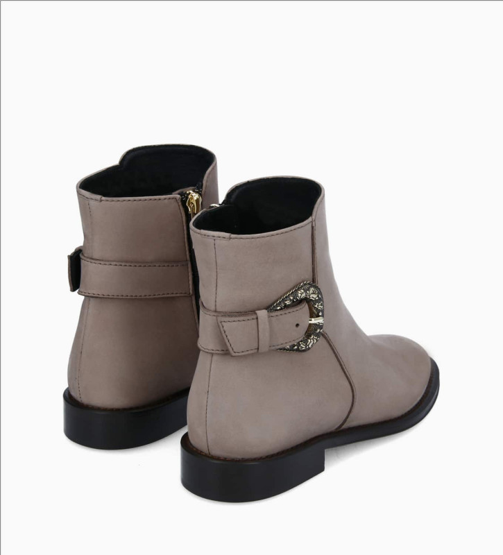 Free Lance Margot 25 Bottine Zippée à Boucle Cuir Velours Taupe