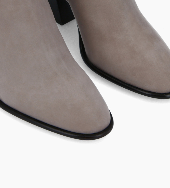 Free Lance Margot 65 Bottine Zippée à Boucle Cuir Velours Taupe