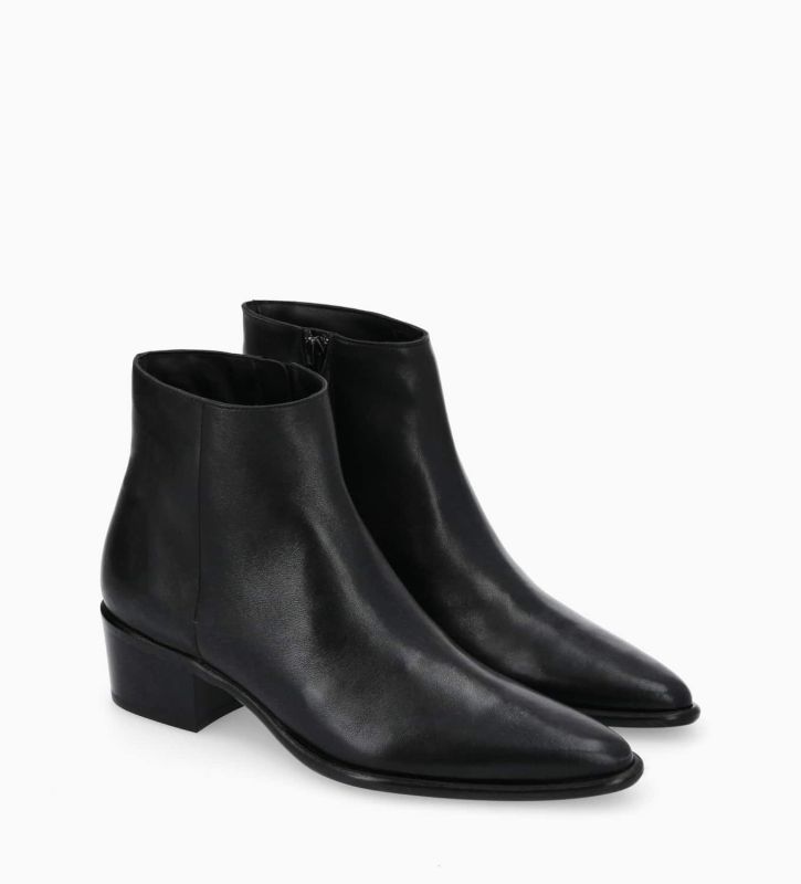 Free Lance Megan 50 Bottine à Talon à Zip Cuir Lisse Noir