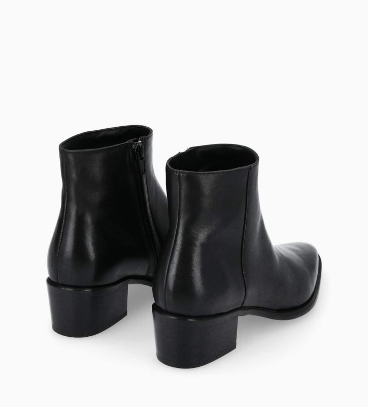 Free Lance Megan 50 Bottine à Talon à Zip Cuir Lisse Noir