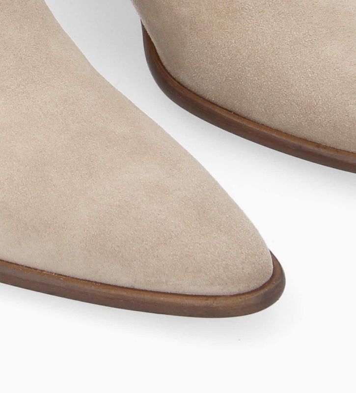 Free Lance Megan 50 Bottine à Talon à Zip Cuir Velours Taupe