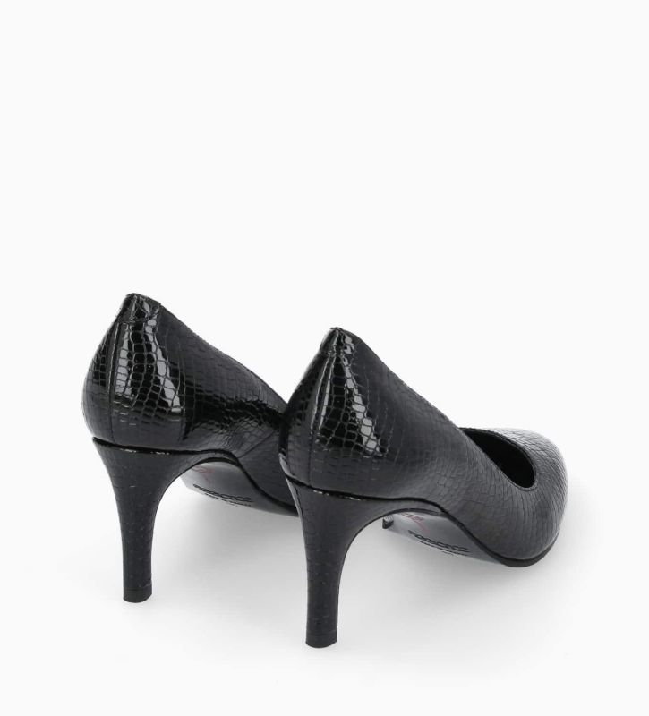 Free Lance Mirri 65 Escarpin Cuir Imprimé Serpent Verni Noir