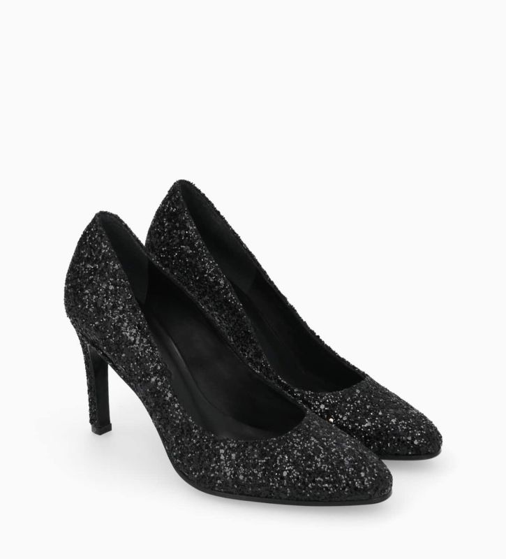 Free Lance Mirri 85 Escarpin Toile Pailletée Onyx/Noir