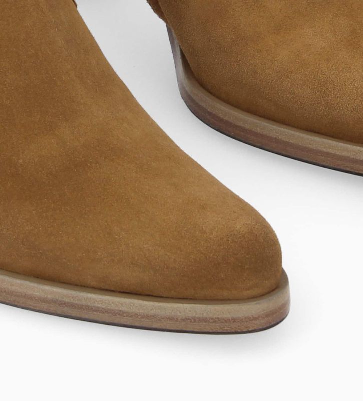 Free Lance Paddy 70 Bottine à Talon à Zip Cuir Velours Sienna