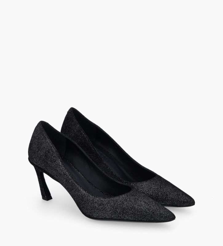 Free Lance Rosie 65 Escarpin Cuir Veau Velours Pailleté Noir