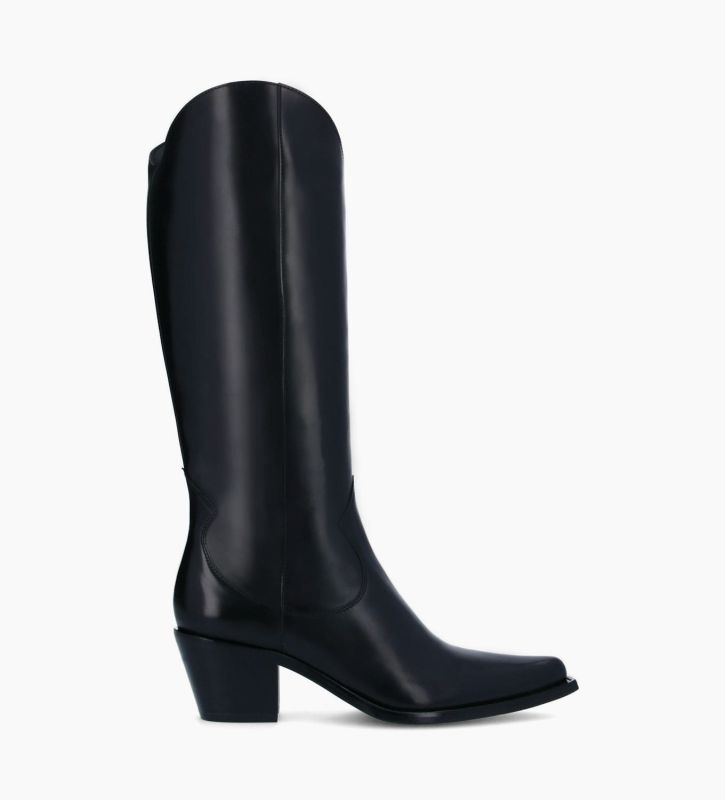 free lance Ruby 50 Botte western à talon Cuir de veau lisse brillant Noir