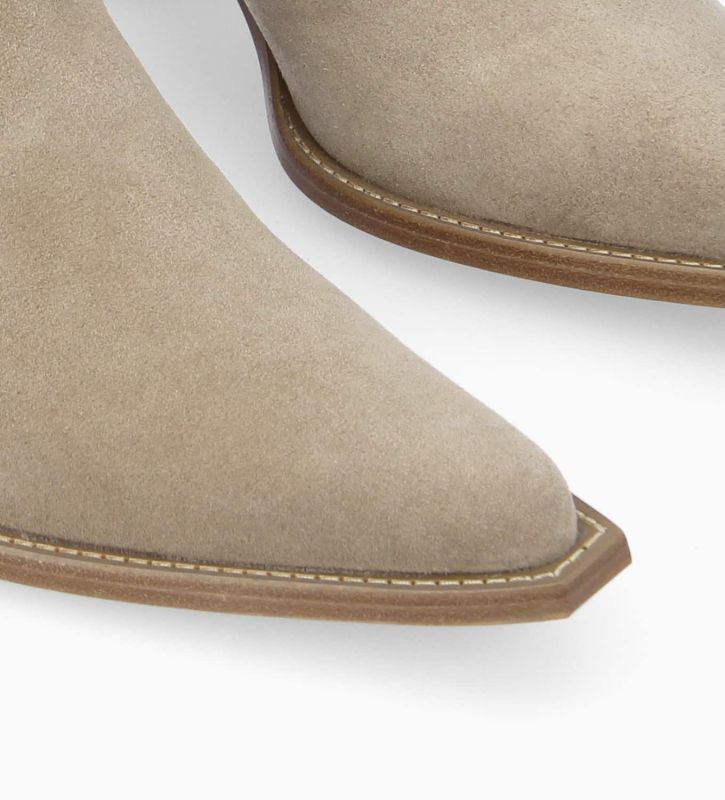 Free Lance Sadie 50 Bottine Western Zippée à Talon Cuir Velours Grège