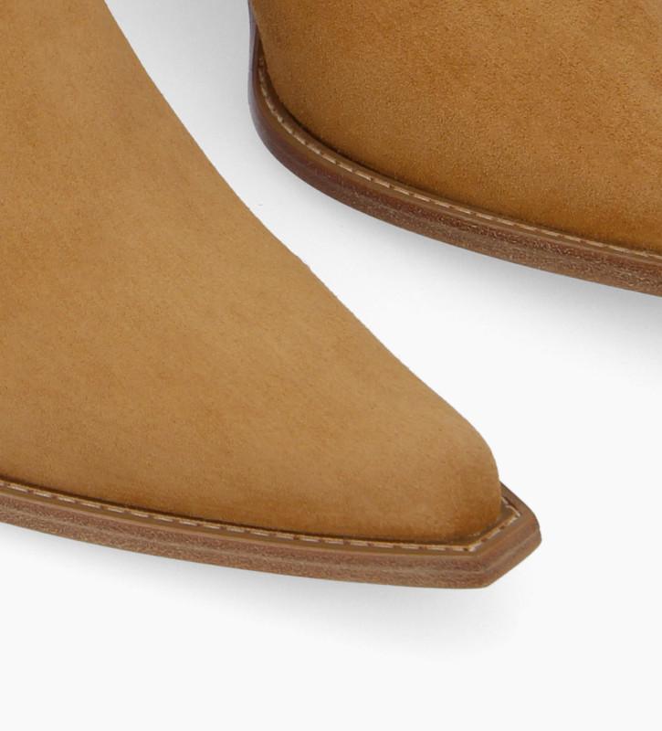 Free Lance Sadie 50 Bottine Western Zippée à Talon Cuir Velours Biscuit