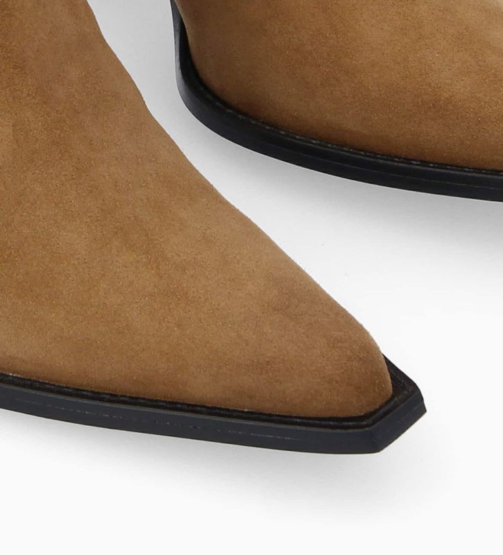 Free Lance Sandy 80 Bottine Chelsea à Talon Cuir Velours Brun