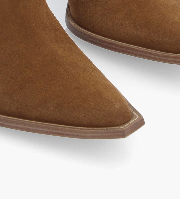 free Lance Sandy 80 Bottine Chelsea à Talon Cuir Velours Sienna