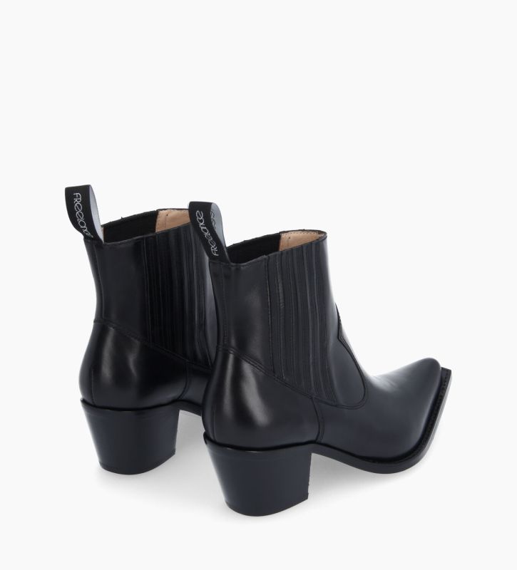 Free Lance Sibelle 50 Bottine Western Chelsea Cuir Lisse Noir