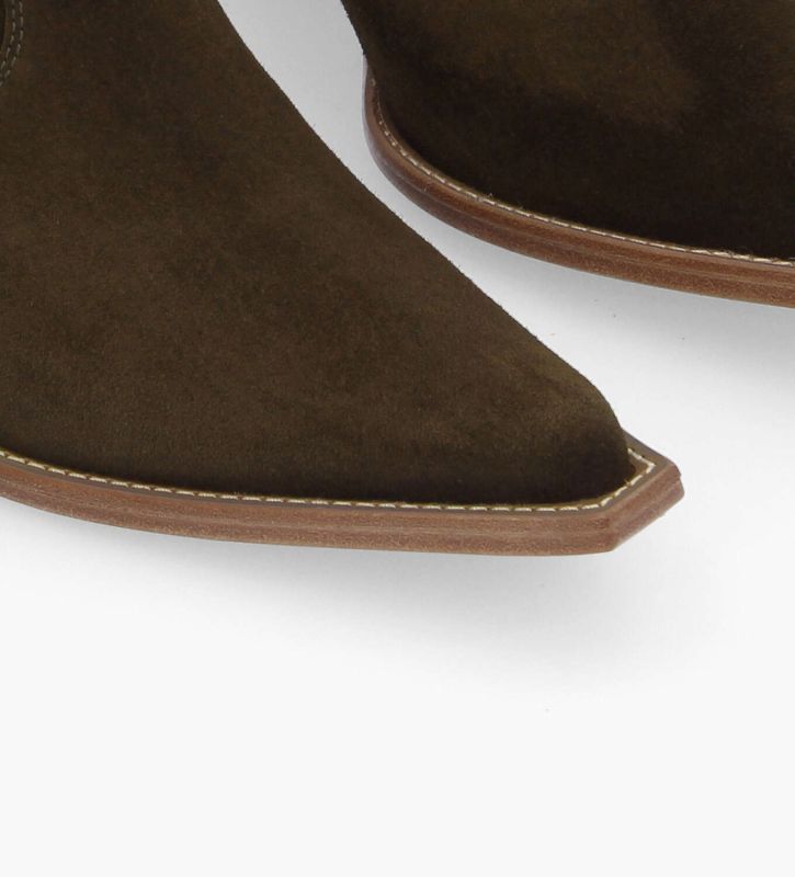Free Lance Sibelle 50 Bottine Western Chelsea Cuir Velours Marron Foncé