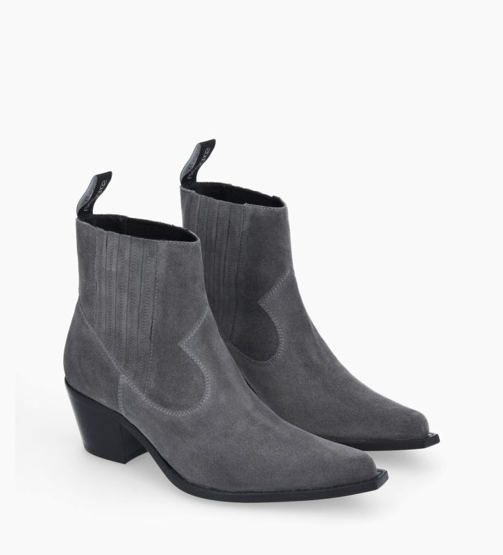 Free Lance Sibelle 50 Bottine Western Chelsea Cuir Velours Stone