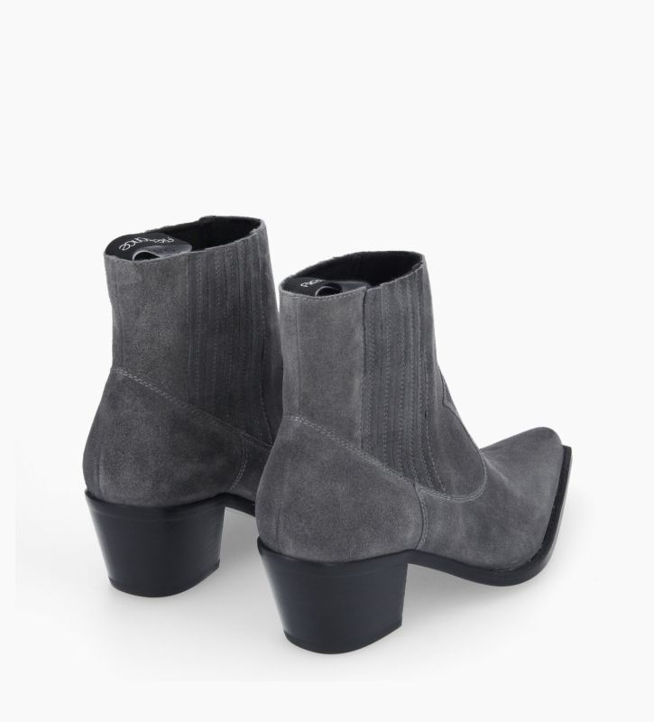 Free Lance Sibelle 50 Bottine Western Chelsea Cuir Velours Stone