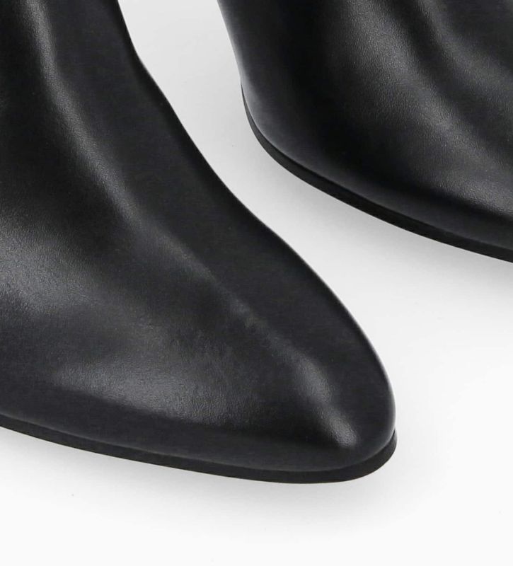 Free Lance Steffy 85 Bottine Zippée à Talon Cuir De Veau Lisse Brillant Noir