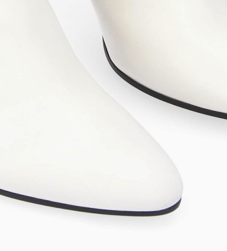 Free Lance Stella 65 Bottine à Talon Aiguille Zippée Cuir De Veau Lisse Brillant Mastic