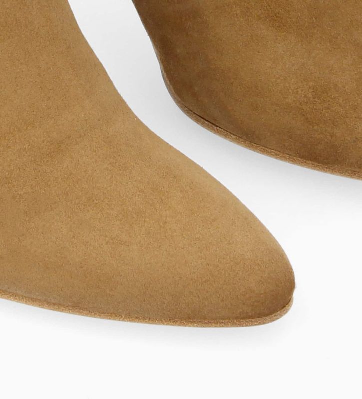 Free Lance Stella 65 Bottine à Talon Aiguille Zippée Cuir Velours Sienna