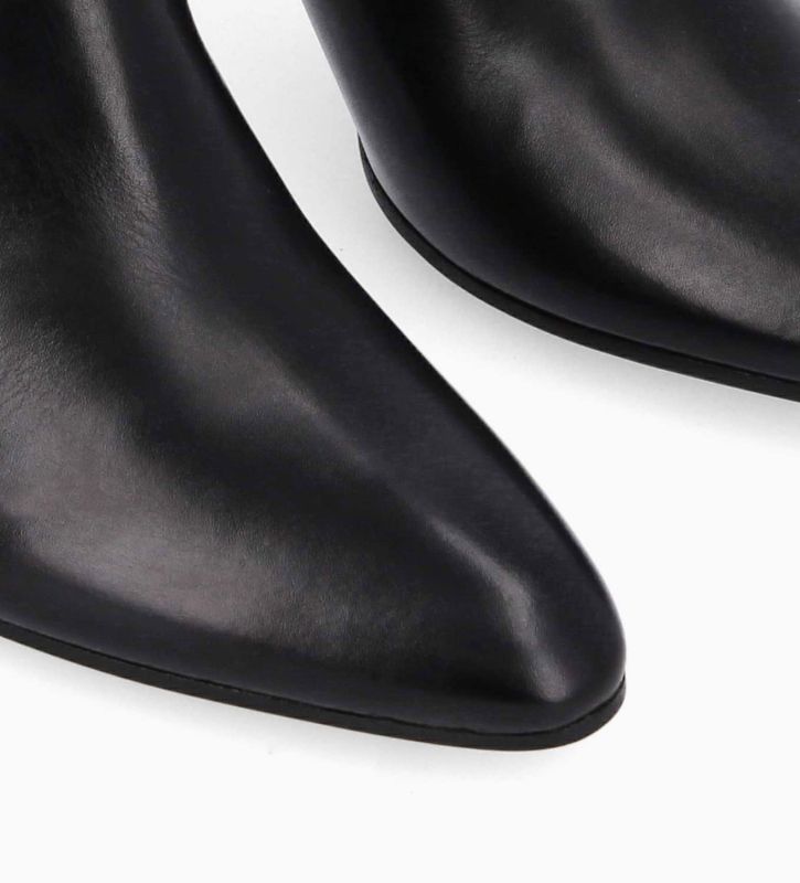 Free Lance Stella 85 Bottine à Talon Aiguille Zippée Cuir De Veau Lisse Brillant Noir