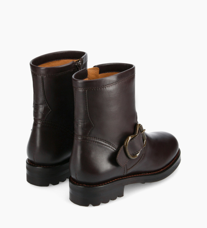 Free Lance Thorn 30 Boot Biker Zippée Cuir Lisse Marron