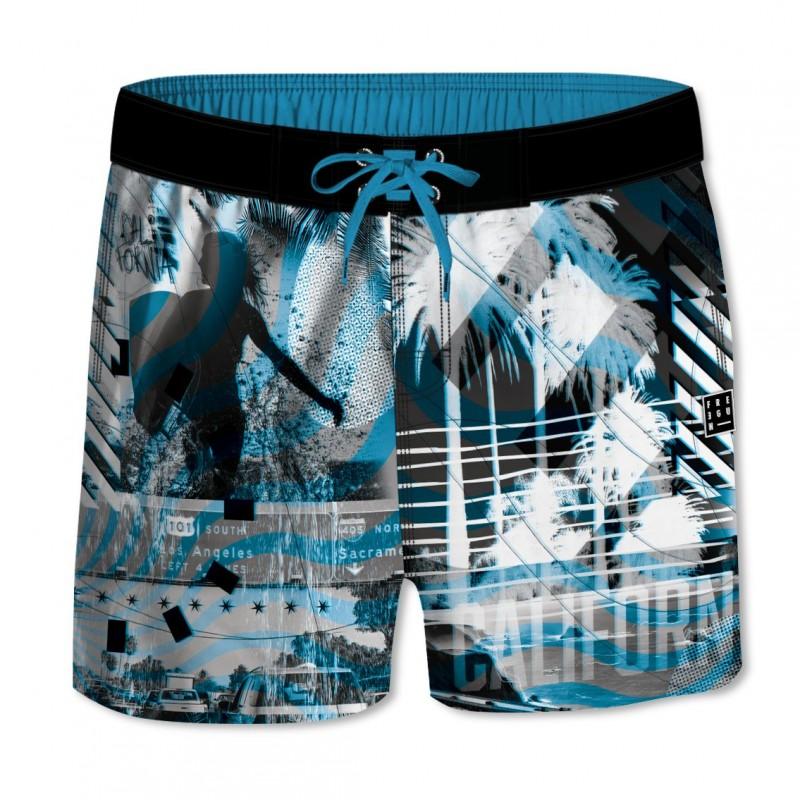 Freegun Boardshort Court Garçon Avec Ceinture Demi-élastiquée Cal