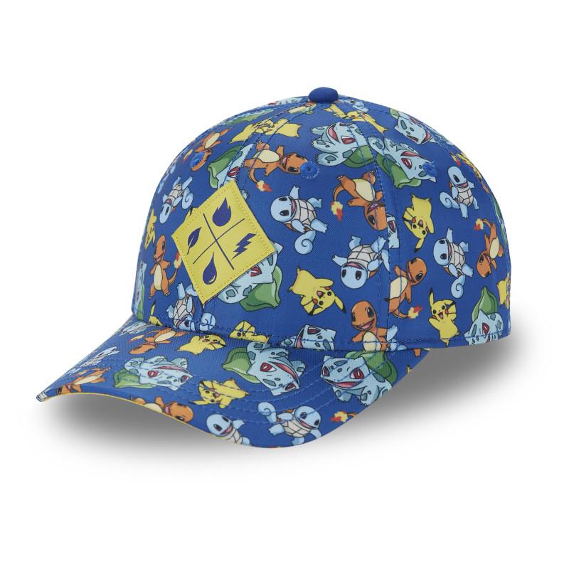 freegun Casquette Baseball Enfant Pokemon Pikachu Salameche Carapuce Snapback - Bleue- Freegun