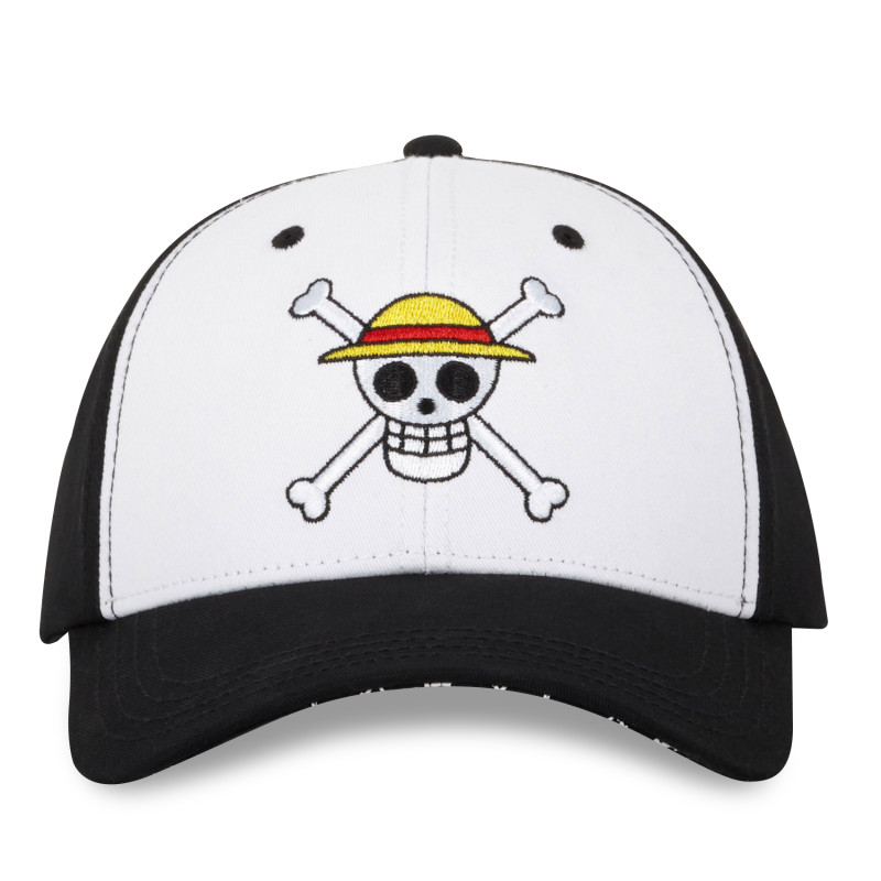 Freegun Casquette Homme Snapback Blanc Et Noir One Piece Jolly Roger