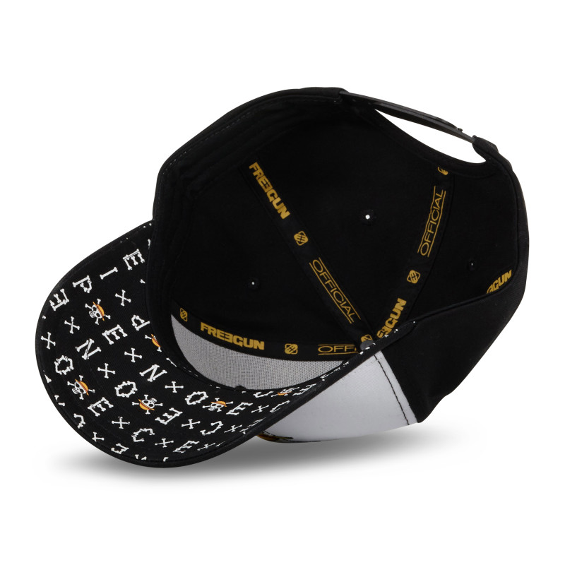 Freegun Casquette Homme Snapback Blanc Et Noir One Piece Jolly Roger