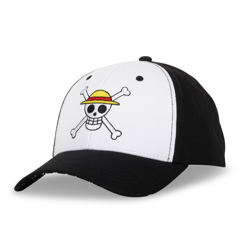 freegun Casquette homme snapback blanc et noir One Piece Jolly Roger
