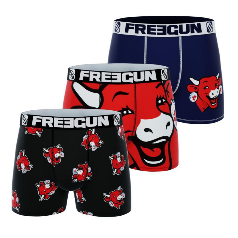 freegun Lot de 3 boxers homme La vache qui rit