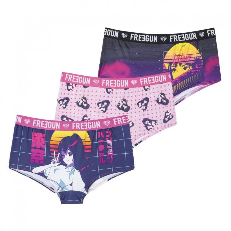 freegun Lot de 3 shorties Freegun femme Manga neon freegun Lot de 3 shorties Freegun femme Manga neon