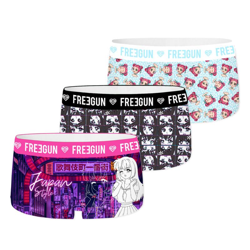 freegun Lot de 3 shortys Freegun femme Japan Style freegun Lot de 3 shortys Freegun femme Japan Style