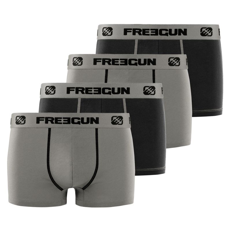 freegun Lot de 4 Boxers Freegun garçon coton Gris freegun Lot de 4 Boxers Freegun garçon coton Gris