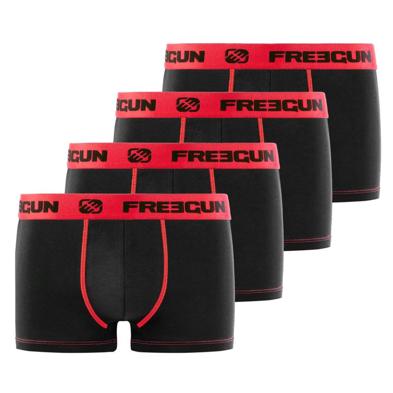 freegun Lot de 4 Boxers Freegun garçon coton Rouge