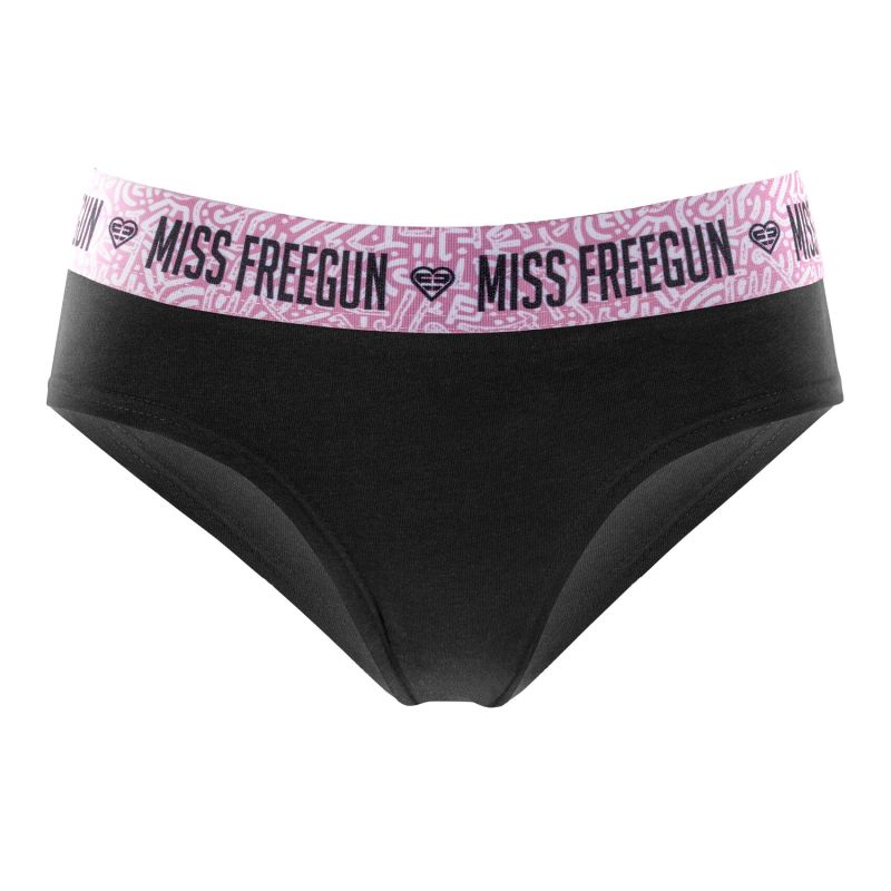 Freegun Lot De 5 Culottes Noir Coton Femme Stretch